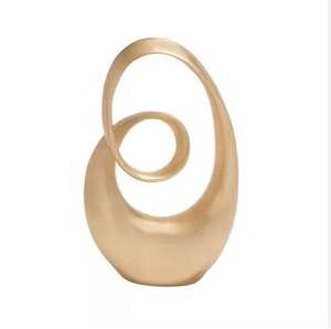 Golden Finish Durable Metal Handmade Tangled <b>Abstract</b> Tabletop Decor Geometric Accent Wedding Bedroom Living Room Figure - Product Image 4