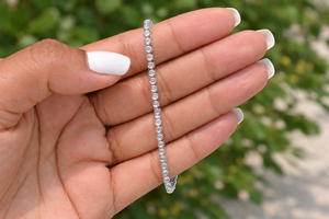 Elegante Pulsera de Diamantes Cultivados en Laboratorio, Oro Blanco de 10K, Certificación IGI, Diseño de Eternidad Completa, 2.60CT, 2mm, VVS, para Mujer - Product Image 6