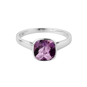 Shah Gems Women's Natural Amethyst Solitaire <b>Ring</b> 925 Sterling Silver <b>Crystal</b> <b>Rings</b> - Product Image 2