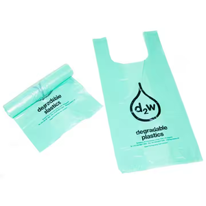 Venta al por mayor directa de fábrica, bolsas de plástico verde biodegradable para camisetas de compras para uso en supermercados - Product Image 6