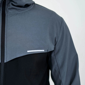 Quick Dry Breathable Hooded Plus Size Thin <b>Polyester</b> <b>Tracksuit</b> Lightweight Sports Gym Jacket Pants Custom Reflective Logo - Product Image 4