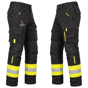 Pantalon de sécurité pour hommes, vêtements de travail industriels, bandes réfléchissantes, matériau durable, poches utilitaires, coupe confortable, construction extérieure, OEM - Product Image 5