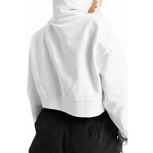 Sudadera con capucha de algodón para mujer con impresión de logotipo personalizado Sudadera con capucha corta de invierno - Product Image 2