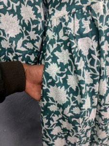 Vestido de verano con estampado de bloque indio de algodón hecho a mano para mujer, informal, de manga larga, transpirable, Floral con patrón, dulce de verano para mujer - Product Image 4