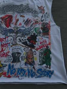 Personnalisé coton Vintage en détresse lavage à l'acide Dtg impression surdimensionné vêtements de sport gilet Streetwear sans manches T-Shirt pour hommes débardeur - Product Image 3