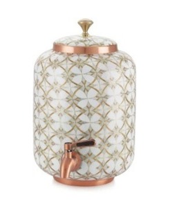 Calidad superior al por mayor Heritage Copper Matka Esmalte 16 LTR BPA Free Tarro de agua a prueba de fugas con tapa Festivales y regalos de negocios - Product Image 1