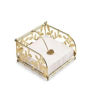 Luxury Variety <b>Gold</b> Iron Metal Hotel Napkin Holder Square Shape Table <b>Top</b> Fancy Handmade Wholesale Decorative Iron Napkin Holder - Product Image 6