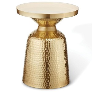 Mesa auxiliar de cama de Metal con acabado dorado brillante hecha a mano, elegante tapa de mármol, nueva llegada, gama al por mayor, decoración del hogar, sala de estar - Product Image 1