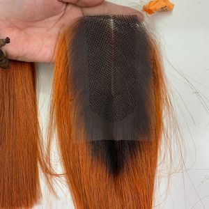 Hueso recto peluca vietnamita naranja marrón extensiones de cabello completo Super doble dibujado paquetes crudo sin procesar cabello humano virgen - Product Image 3