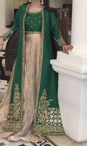 NEW--STYLISH veste longue, BLOUSE et robe LEHENGA sur tissu de soie embellissant les perles de verre de cristal, DABKA travail pour les tenues de fête @ 2022 - Product Image 2