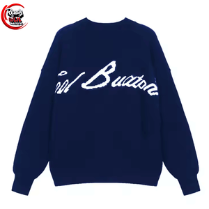 Suéter de Punto con Hombros Caídos sin Cuerda de Diseño Personalizado Jersey de Dibujos Animados Jacquard Suéter de Punto de Moda - Product Image 1