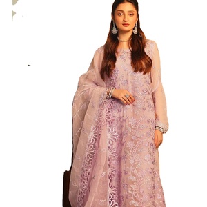 Lo último en ventas, vestidos de fiesta de marca modestos para mujer, trajes de tela de gasa Salwar Kameez, gasa transpirable Shalwar - Product Image 1