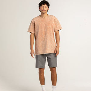 OEM T-shirt lavé en gros T-shirt épais T-shirt surdimensionné T-shirts pour hommes lavage à l'acide graphique - Product Image 3