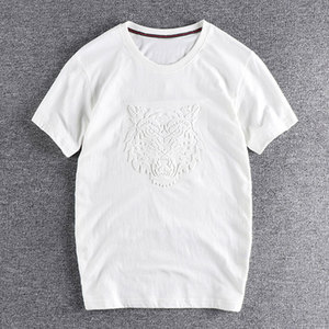 Fabricante de ropa personalizado Puff impresión Logo peso pesado de alta calidad OEM Premium algodón en relieve camiseta hombres - Product Image 6