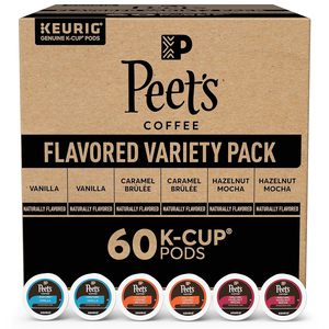 Peet's Coffee, Flavored Light Roast Keurig K-Cup Pods Variety Pack - Vanilla, Caramel Brûlée, Hazelnut Mocha pack of 60 - Product Image 5