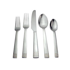 Juego de cubiertos de acero inoxidable con mango punteado, juego de cubiertos de boda de hotel de lujo, juego de cubiertos pulidos de plata mate, cubiertos para boda - Product Image 1