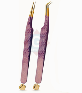 Venta al por mayor de pinzas de extensión de pestañas de alta calidad para la aplicación de volumen de pestañas pinzas de pestañas de acero inoxidable - Product Image 1