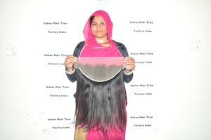 ผมคนแท้จากอินเดียไม่ผ่านการทำ2025หรูหราด้านหน้าตรงจากผู้ผลิตอินเดีย - Product Image 2