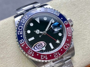 Reloj Mecánico de Lujo para Hombre, Resistente al Agua, con Esfera de Cerámica Roja y Azul, Logotipo Personalizado, Reloj Automático de Alta Gama - Product Image 5