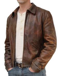 Veste en cuir en toile vintage chic pour hommes et femmes - Product Image 4