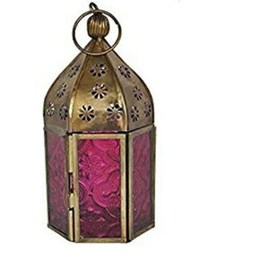 Farol colgante con cristal, diseño de lujo, lámpara decorativa de mesa, farol de metal dorado de primera calidad, estilo marroquí, hecho a mano - Product Image 6