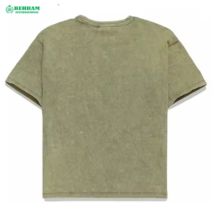 เสื้อยืดแขนสั้นทรงหลวมสำหรับผู้ชาย ผ้าฝ้าย 100% ระบายอากาศได้ดี แห้งเร็ว เป็นมิตรกับสิ่งแวดล้อม ล้างสีแบบซันเฟดด์ด้วยกรด - Product Image 4