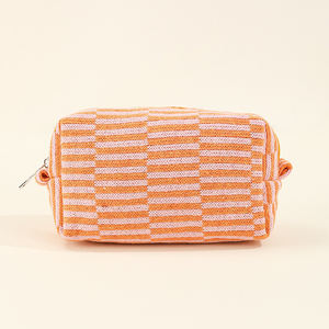 Sacs d'emballage de stockage de cosmétiques à carreaux assortis de couleurs rayées de grande capacité disponibles en différentes couleurs - Product Image 5