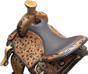 อานม้าหนังแท้นำเข้าคุณภาพสูงแบบตะวันตกสำหรับการขี่ม้าและแข่งแบบบาร์เรลที่นั่งขี่ม้า - Product Image 2