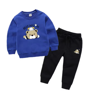 Conjuntos de ropa informal personalizados para niños, sudadera de manga larga, pantalones, traje con estampado de dibujos animados, hecho de tela de algodón suave - Product Image 3