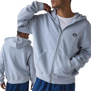 Sudadera con capucha y cremallera de hombro caído, de 400-500 GSM, estilo cropped y holgado, venta al por mayor, superventas, fabricante OEM de moda - Product Image 1