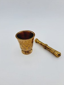 Standard brass mortar and pestle <b>for</b> home restaurant kitchen accessories <b>herb</b> & spice tools granite medicine <b>grinder</b> masher 2023 - Product Image 4