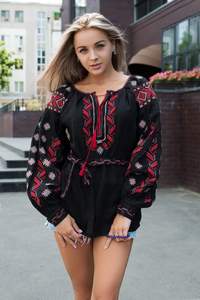 Ropa de moda de alta calidad bordada a mano trabajo manga larga blusas ucranianas para mujeres ropa informal - Product Image 4