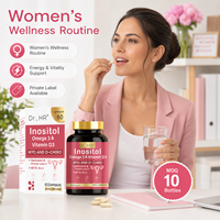 En stock : Capsules d'inositol avec 40 % de MYO et 10 % de D-Chiro, Omega-3, Vitamine D3 pour le soutien hormonal et ovarien, bien-être et énergie féminins