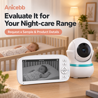 Anicebb Moniteur pour bébé de 5 pouces, vision nocturne infrarouge, alertes sonores VOX, 2,4 GHz FHSS, audio bidirectionnel, sans Wi-Fi, BM5G08L pour les soins de la nurserie