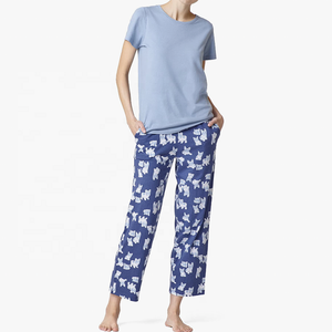 Conjunto de pijama de algodón puro con cuello en V para mujer, pantalones cortos de manga corta, Jersey de diseño bonito, ropa de dormir para primavera y verano, estilo informal - Product Image 6