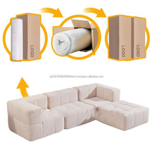 โซฟาโมดูลาร์ทรงสี่เหลี่ยมทันสมัย Horticlub YR2034 คุณภาพสูง ปรับแต่งได้ เป็นมิตรกับสิ่งแวดล้อม  แบบไม่มีที่วางแขน พนักพิงแบบ Tufted  ชุดโซฟาแบบ Cloud Sectional - Product Image 4