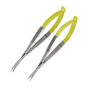 Ciseaux à ressort de beauté demi-couleur or Lames droites tranchantes Micro ciseaux en acier inoxydable de qualité chirurgicale - Product Image 5