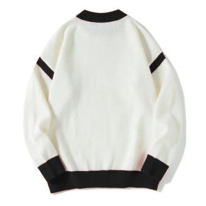 Pull en maille pour homme, fabrication OEM, vente en gros personnalisée, automne, 100% coton, pull de Noël respirant, logo frontal - Product Image 2