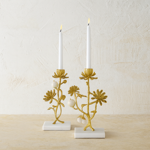 Bougeoir en forme de branche d'arbre doré avec motif d'oiseaux blancs et de fruits Candélabre en métal pour dîner de fête élégant et mariage de luxe - Product Image 4