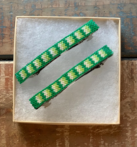 Barrettes à cheveux en perles colorées pour la vente, design personnalisé, style bohème, barrettes à cheveux faites à la main de 3 pouces - Product Image 2