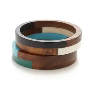 Mode féminine forme ronde fleur conception résine bracelets transparents prix de gros - Product Image 5