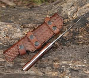 มีดล่าสัตว์เหล็กดามัสกัสคุณภาพสูง 100% ด้ามไม้ ใบมีดคงที่ ปรับแต่งได้ตามต้องการ สำหรับใช้งานกลางแจ้ง รับประกัน 3 ปี - Product Image 4