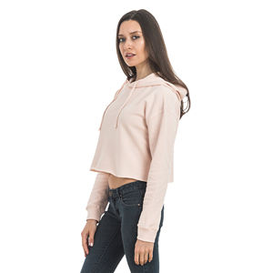 Haut court d'hiver à capuche pour femme 100% coton biologique Haut court à manches longues rayé pour femme sweats à capuche - Product Image 5