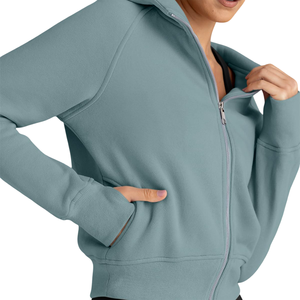 Sudadera Corta de Punto de Alta Calidad, Estilo Casual Urbano, Hombros Caídos, Transpirable y Ecológica para Mujer - Product Image 5