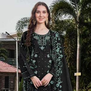 Lujo Shalwar Kameez para fiestas Organza bordado Khatli trabajo Santoon fondo opaco y Dupatta elegante aspecto elegante - Product Image 1