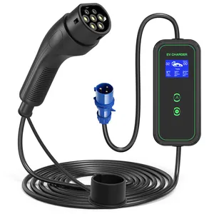 GOODLINK Electric Vehicle Fast Charger type 2 female plug 32A/7KW charging cable UK Plug CEE for home use commercial use