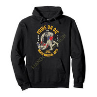 Sweat à capuche Premium MMA BJJ pour les fans d'arts martiaux, les amateurs de frappe et de grappling, avec logo personnalisé, couleur personnalisée, coton respirant