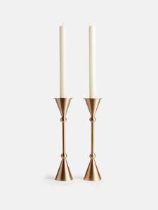 Juego de candelabros de latón elegante con acabado dorado nórdico moderno, soporte de vela de Metal de lujo grande, decoración de Mesa para el hogar - Product Image 6