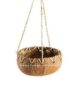 Porte-jardinière suspendu écologique en coquille de noix de coco décoratif intérieur, extérieur, jardin de haute qualité fabriqué à Eco2go Vietnam - Product Image 4
