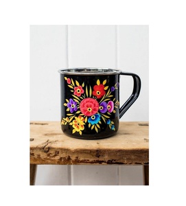 Fournitures de cuisine à domicile de qualité solide tasse imprimée de fleurs fabricant fait à la main meilleure qualité de tasse de boisson en métal à vendre - Product Image 1